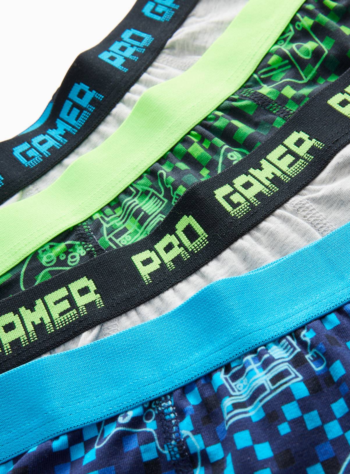 Blue, Green & Grey Gamer-Themed Trunks 5-Pack 9-10 years - Image 2